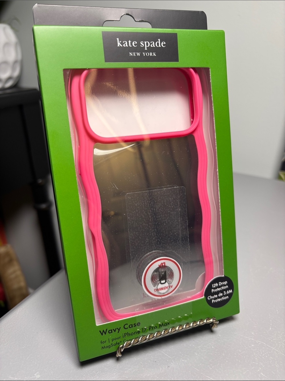 Kate Spade iPhone 17 Pro Max Case w/MagSafe Wavy Pink w/ Mirror
